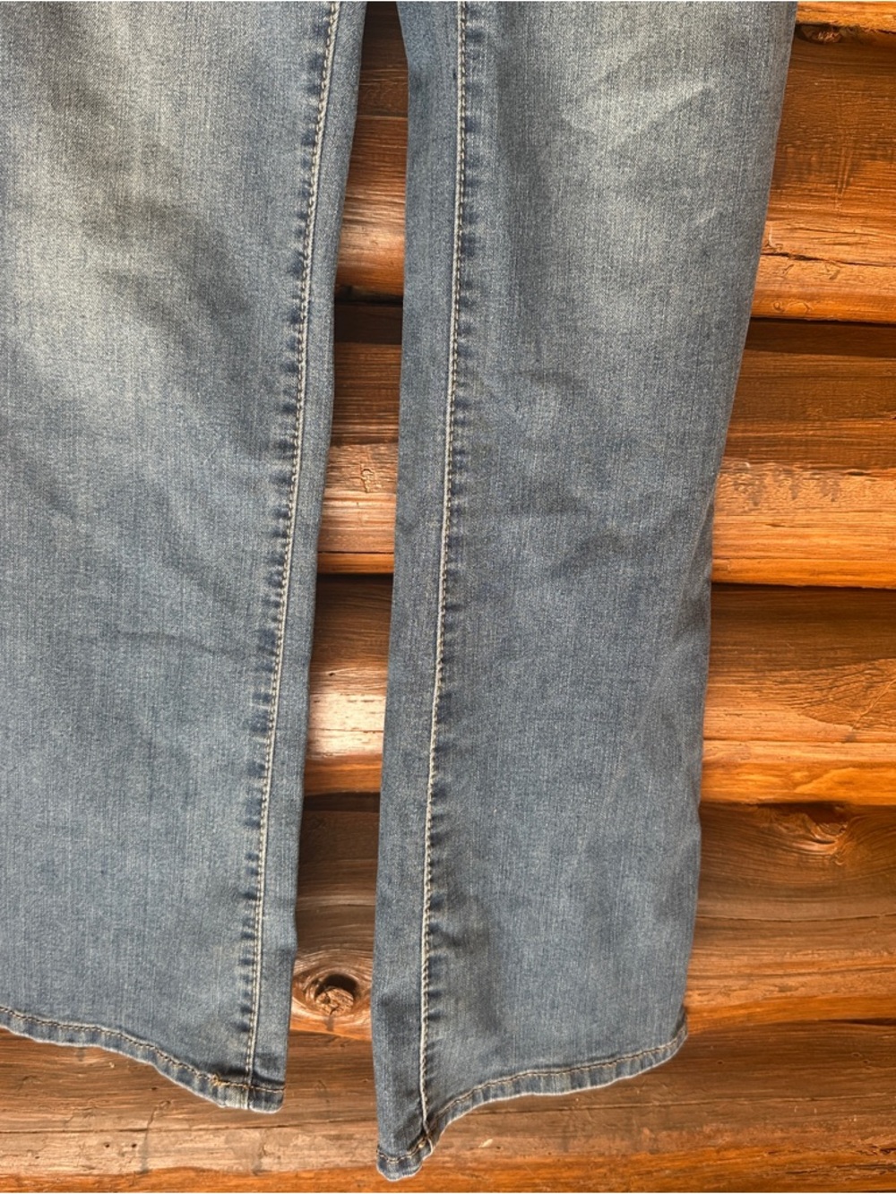 Wallflower Flare leg stretch Denim Overalls in Light Blue - Picture 2 of 11